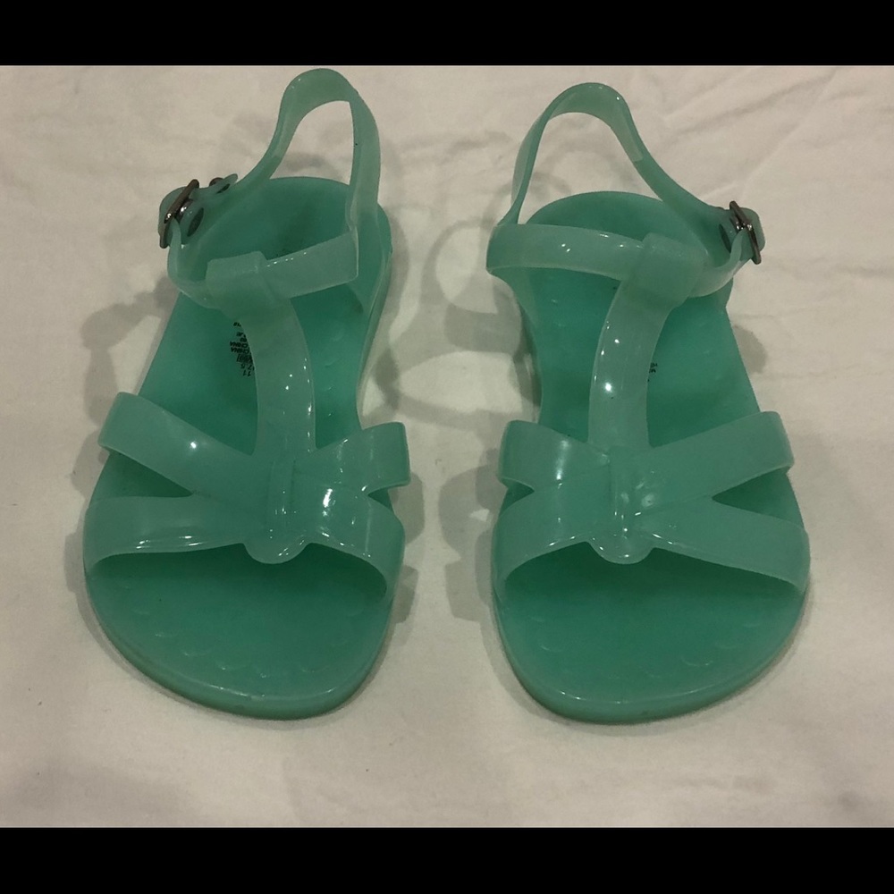 Seafoam Green glossy Jelly sandals